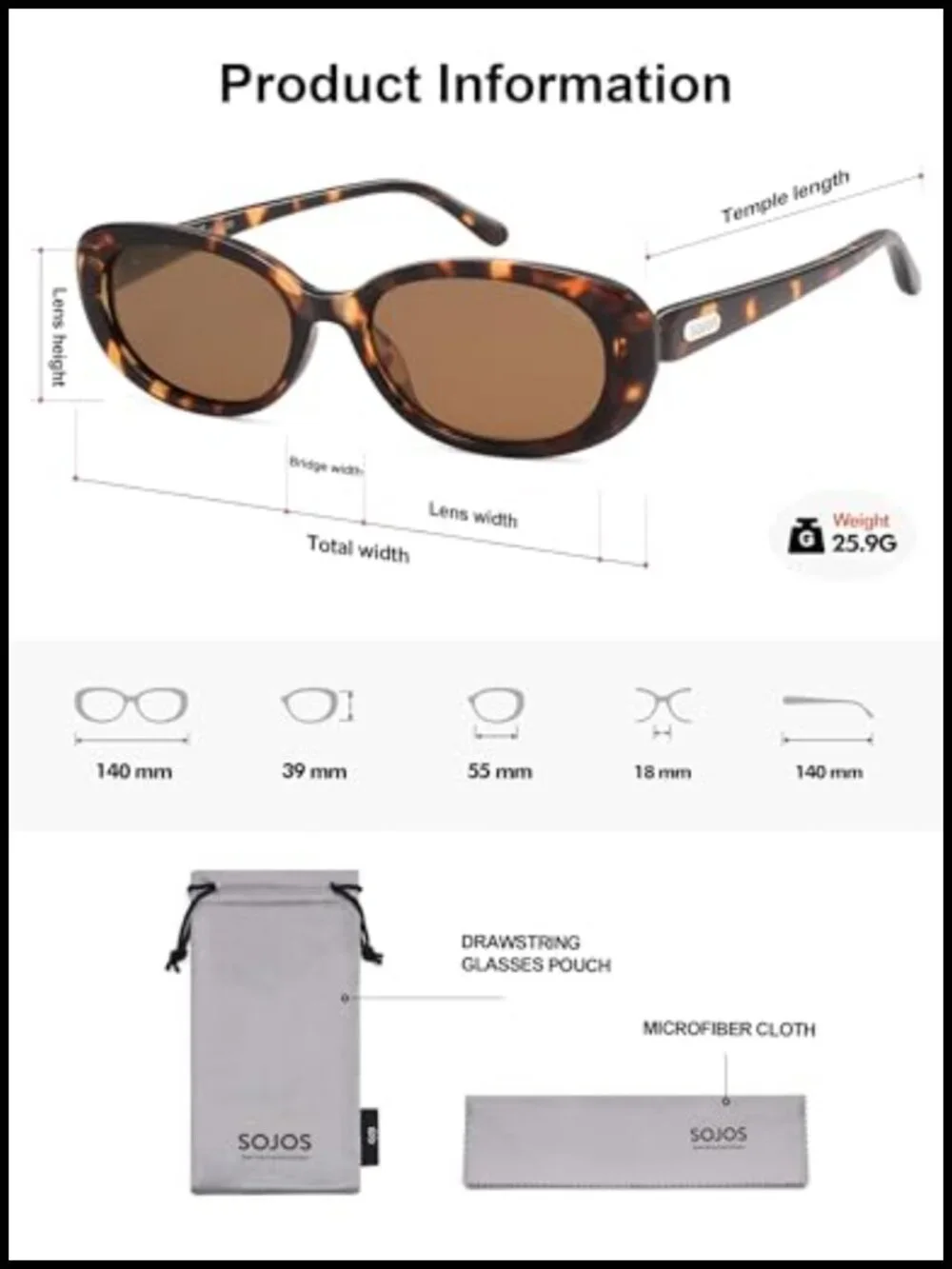 Retro Oval Polarized Sunglasses with UV400 TAC Lenses